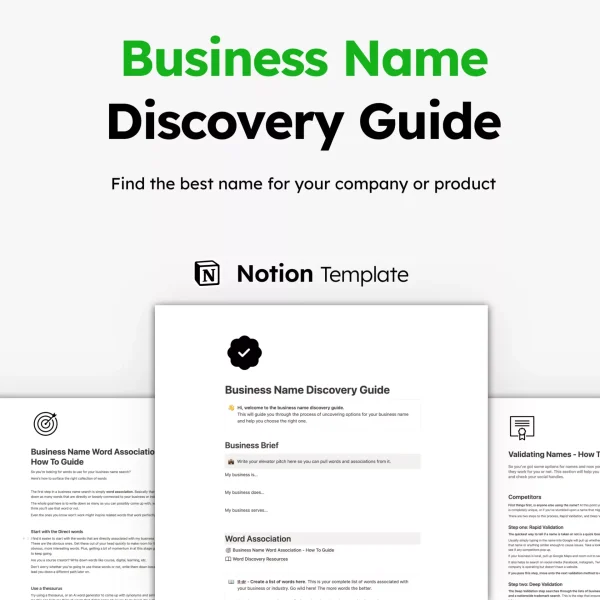 Business Name Creation Guide – Notion Template - A Better Founder