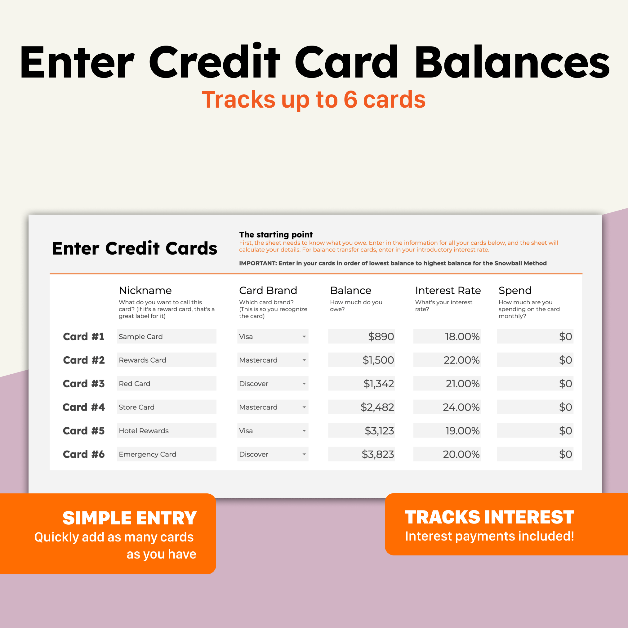 Ultimate Credit Card Payoff Google Sheets Template - Image 3