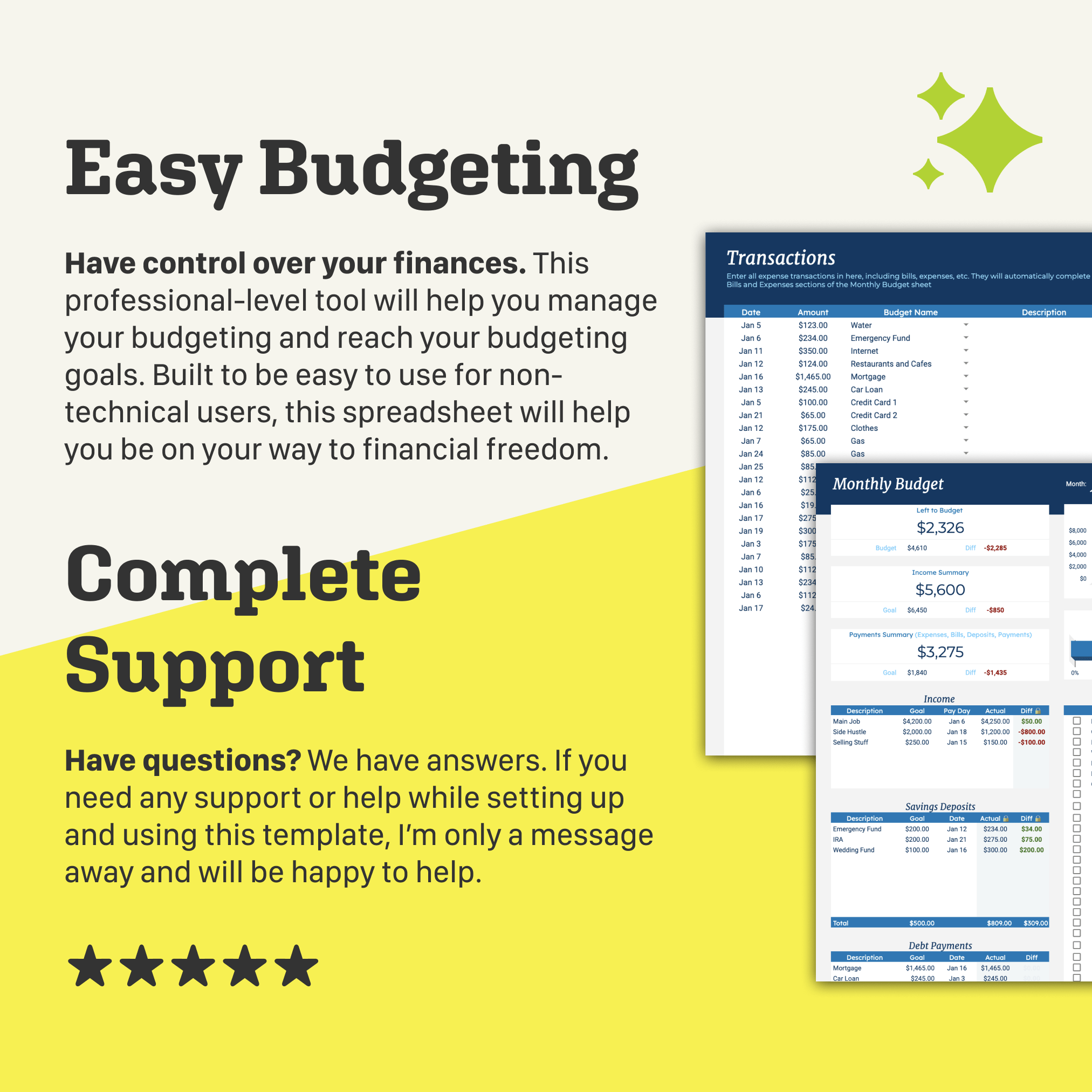 Monthly Personal Budget Template - Google Sheets - Image 4