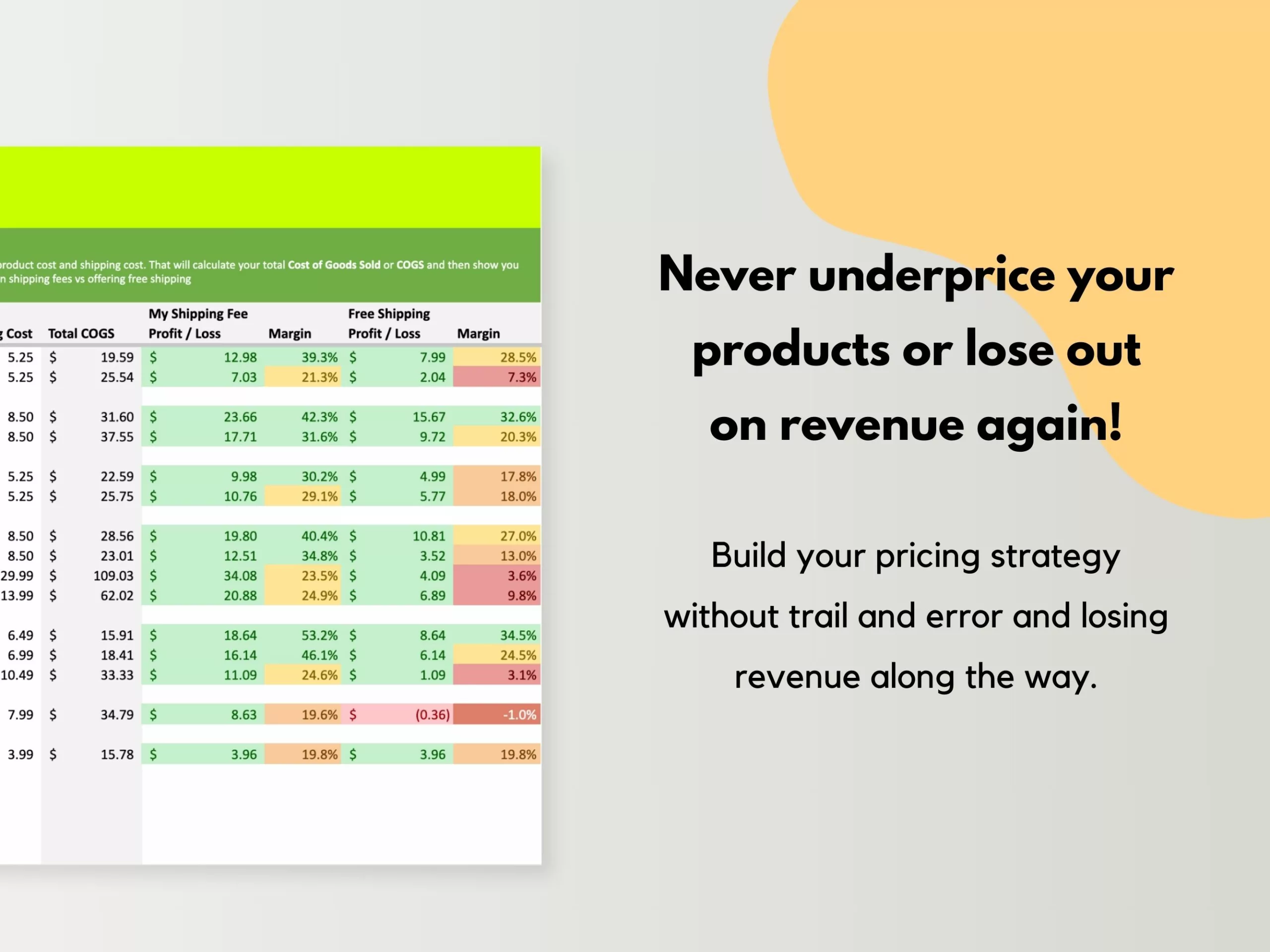Printful + Etsy Pricing Calculator Google Sheets Spreadsheet - Image 5
