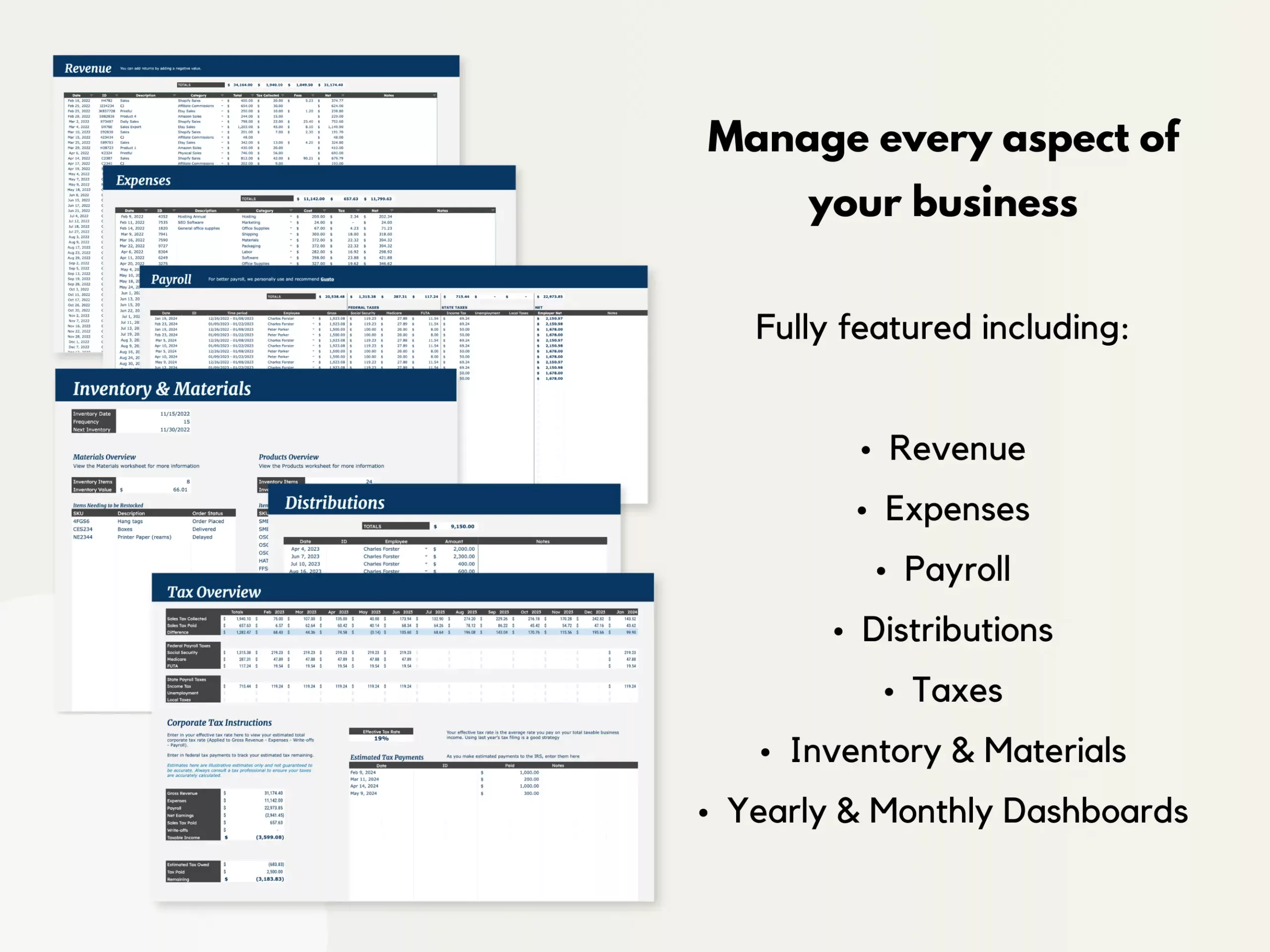 All-in-one Bookkeeping Template - Google Sheets - Image 5