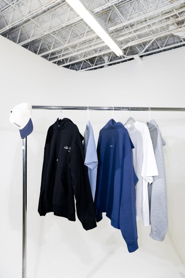 casual clothing rack in minimalist setting